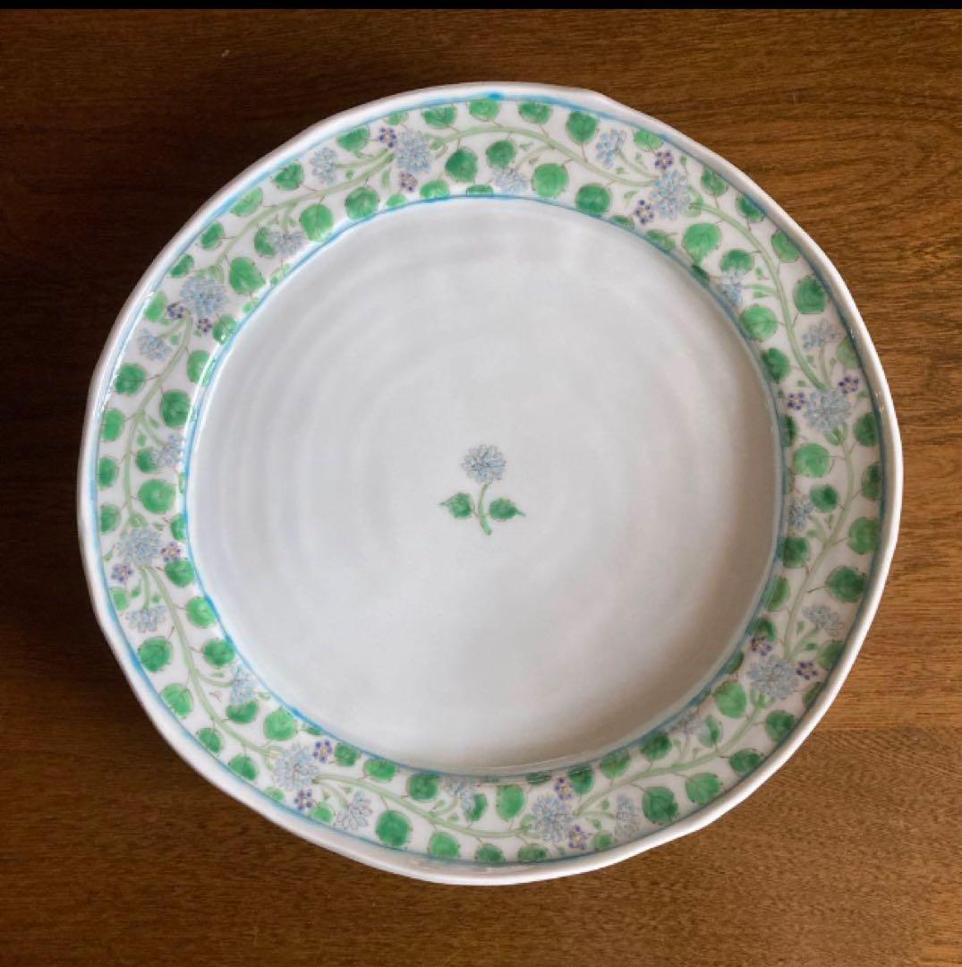 新品★藍水窯 大皿 山アジサイづくし