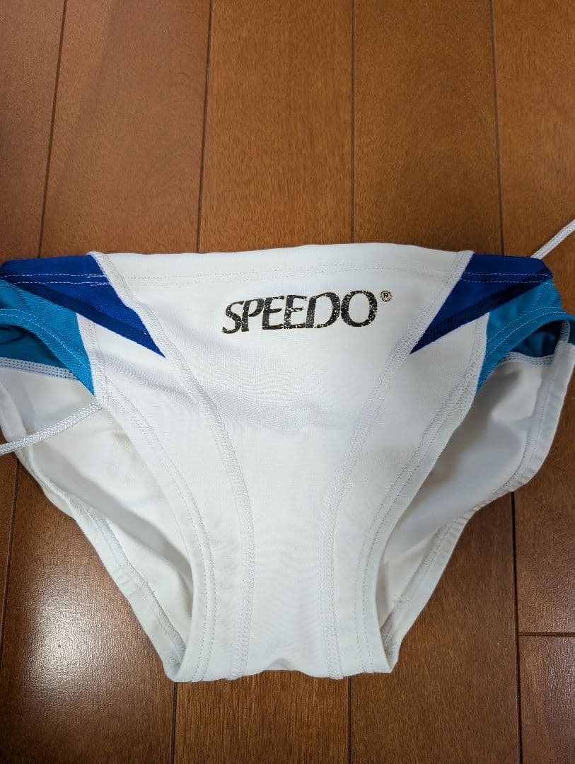 SPEEDO 競泳水着（競パン） Mサイズ ホワイト/ブルー
