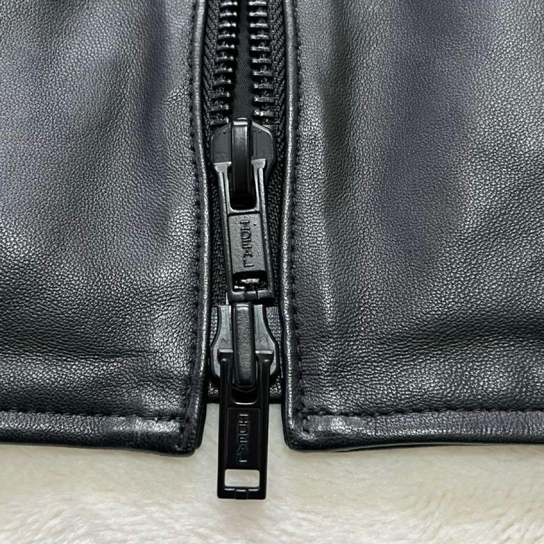 極美品✨エディフィス　ラムレザー　羊革　シングルライダース　M　黒　ダブルジップ