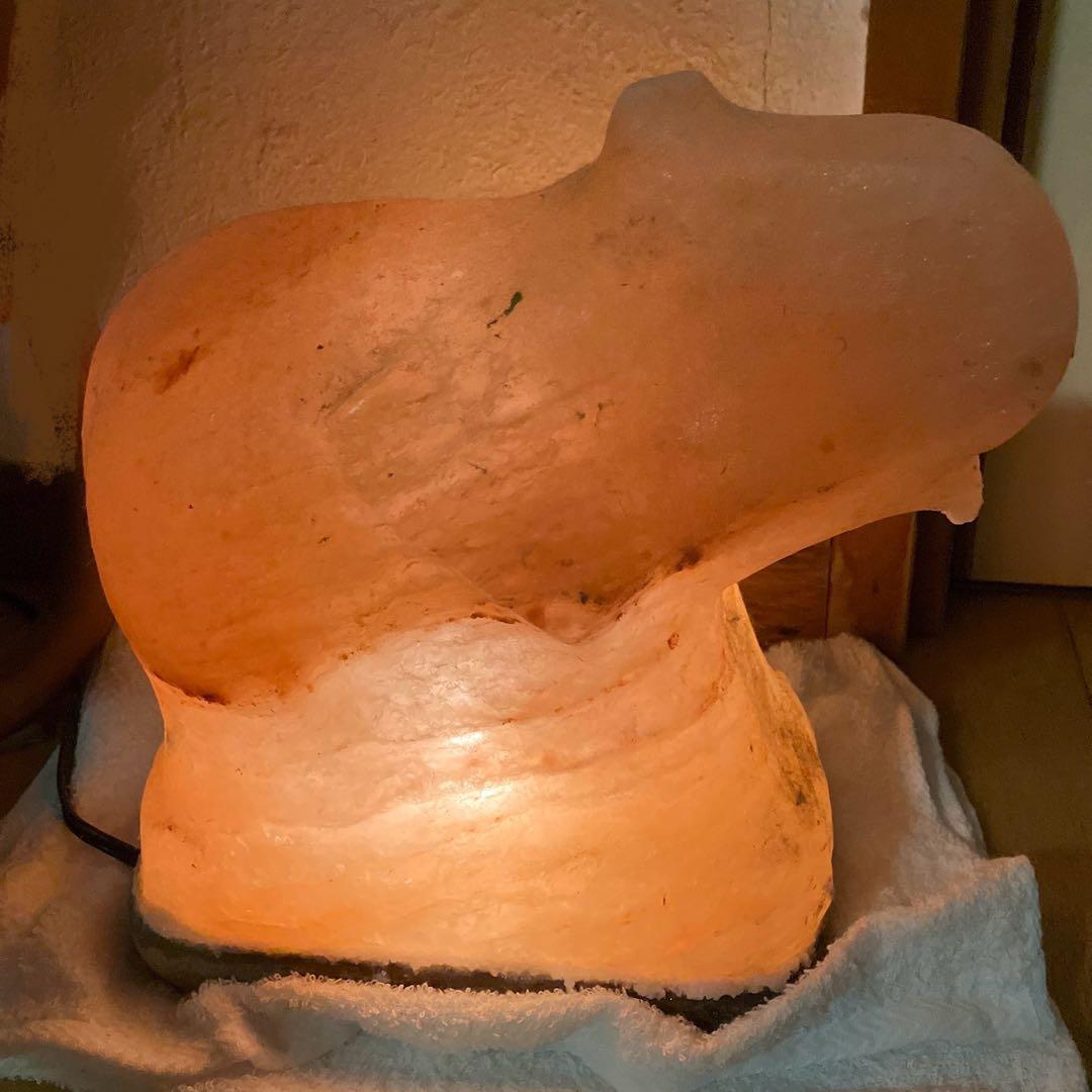ゾウ　岩塩　塩ランプ　ピンクソルト　ソルトランプ　7kg 彫刻　象