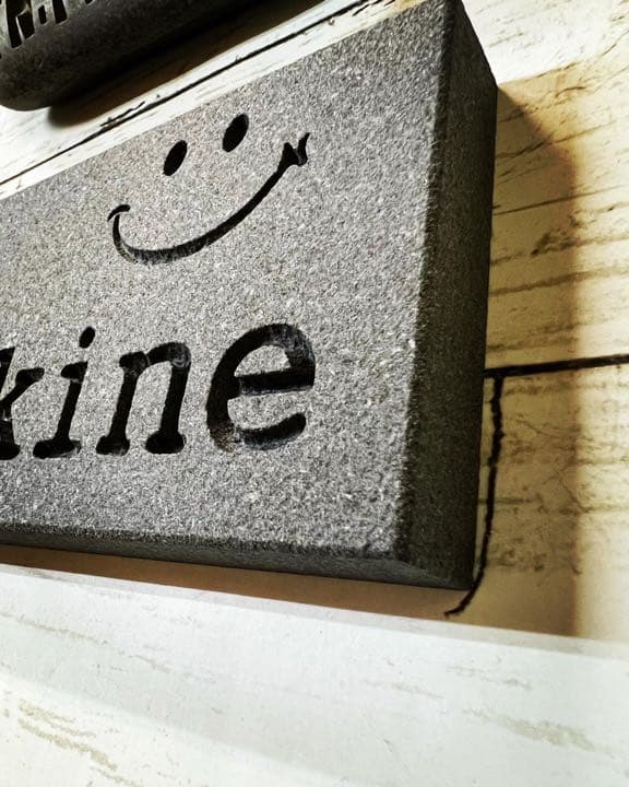 表札☆ニコちゃん黒御影石（S）☆