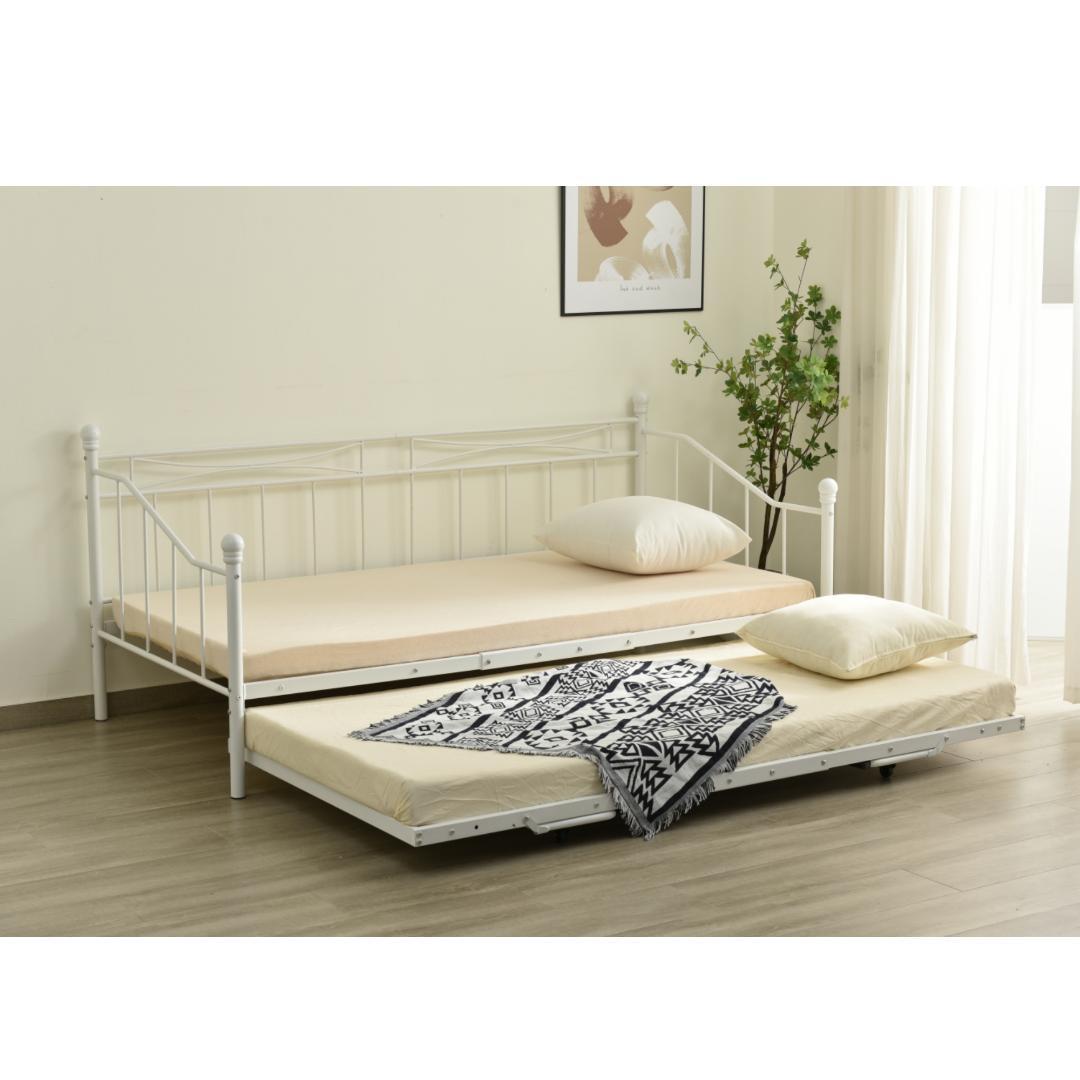 【ホワイト】親子ベッド 二段ベッド パイプベッド シングルベッド ディベッド