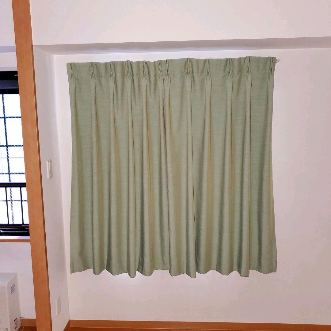 ★【美品】絶妙カラーの裏地付きカーテン ACTUS/グリーン ②★