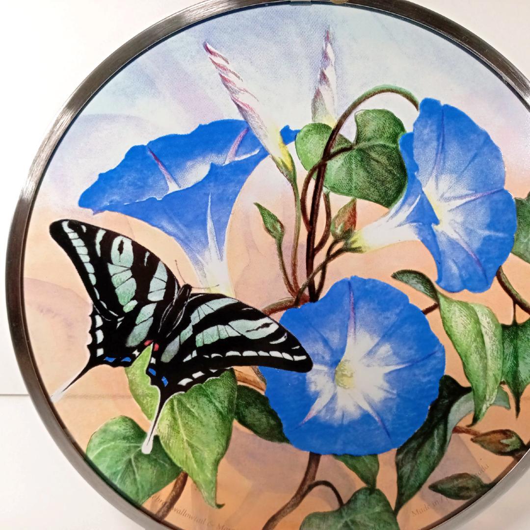 新品 夏・ゼブラアゲハ蝶と朝顔 カナダ・ステンドグラス社　ちょうちょ　あさがお