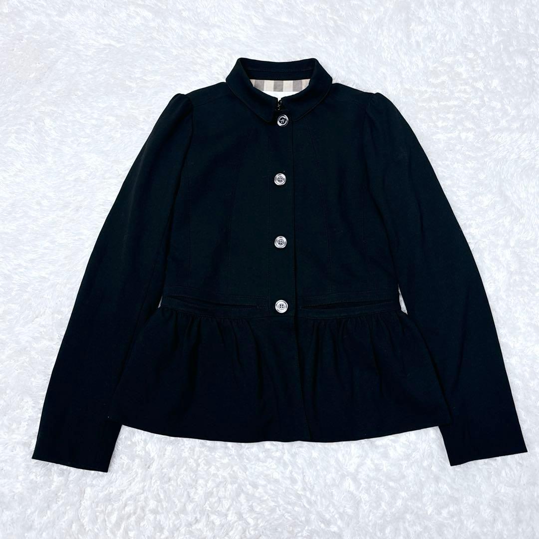 【美品】BURBERRY ノバチェック ショートコート ブラック 薄手 トレンチ