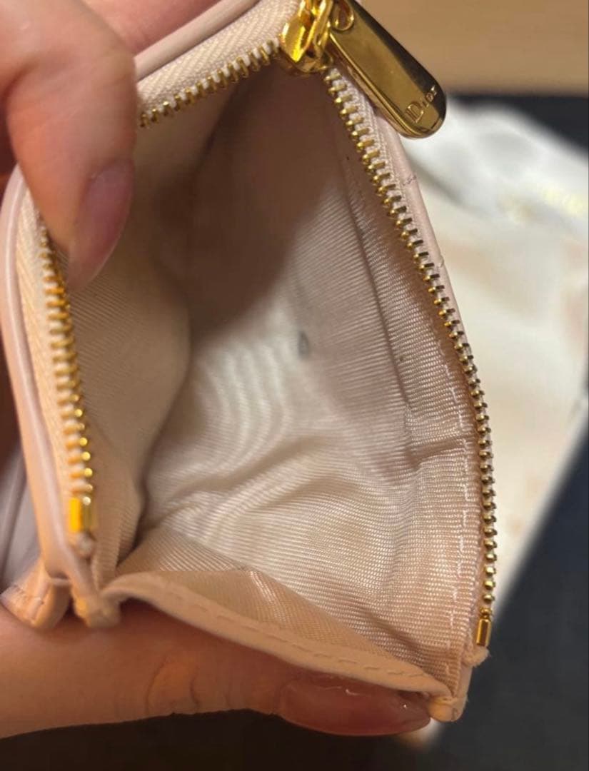 も*み様 Dior ピンク キルティング 三つ折り財布