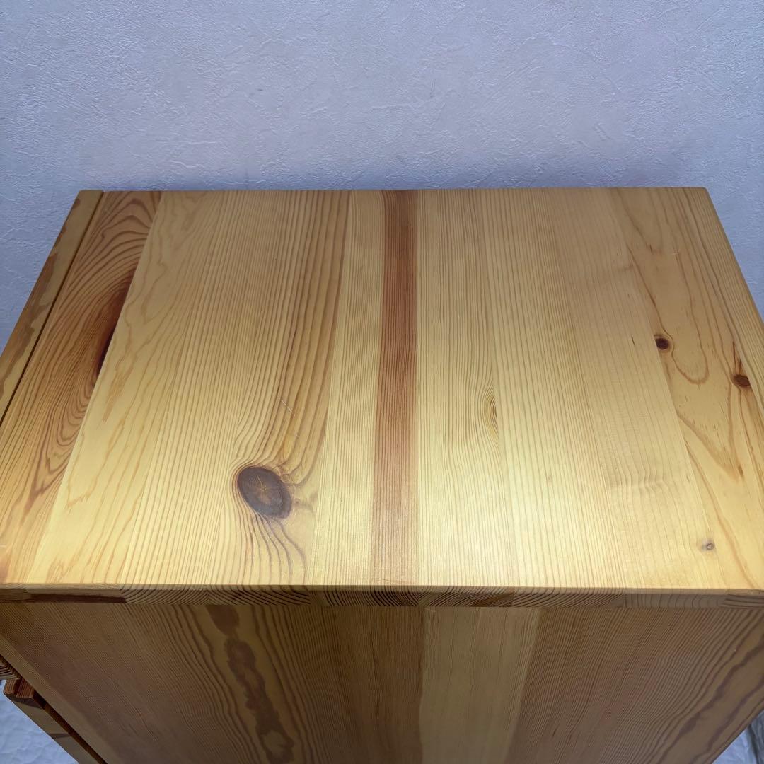 【廃盤】無印良品　パイン材　キャビネット　サイドチェスト　収納　キャスター付き