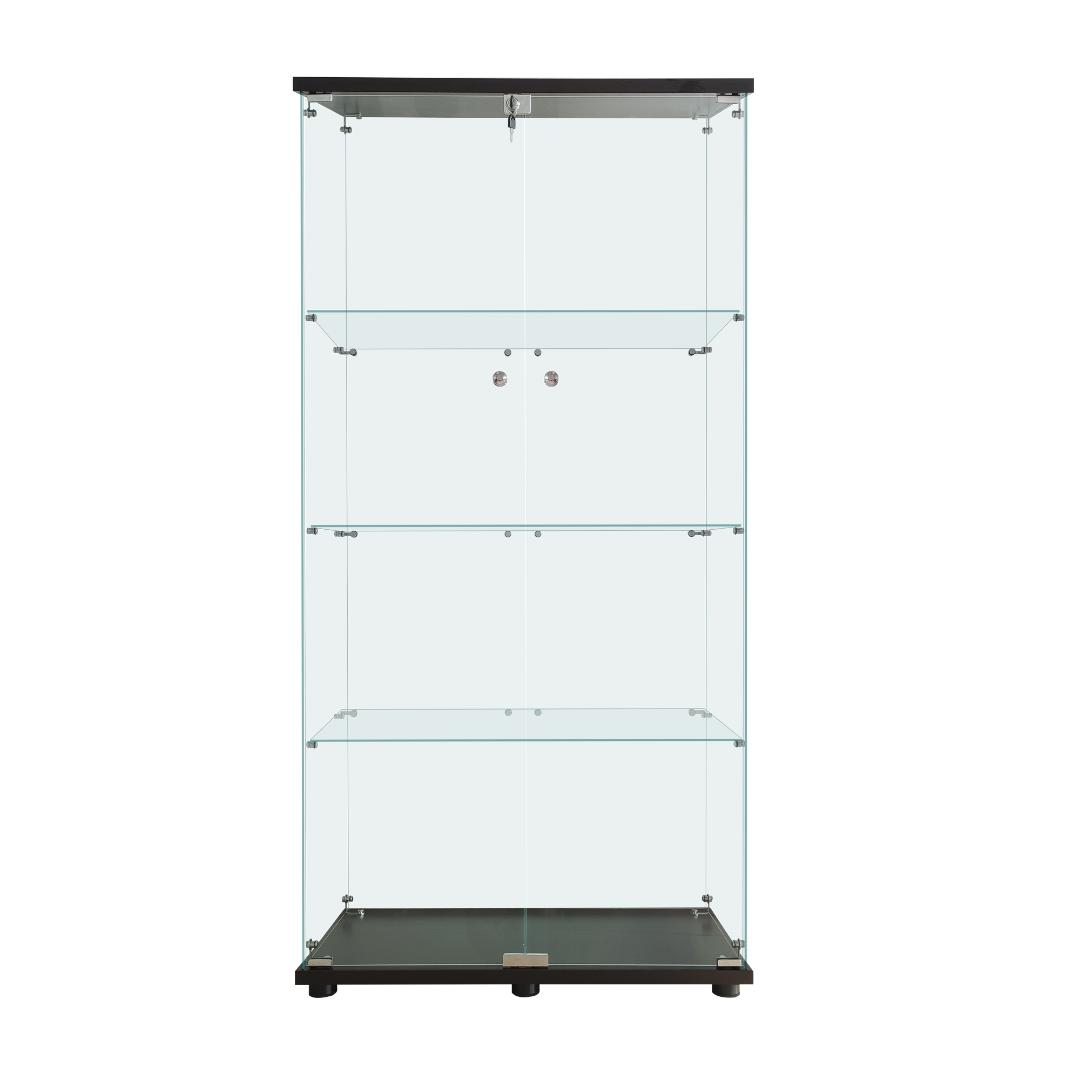 【新品】4段ワイド ブラック 棚 コレクションケース ガラス フィギュアケース