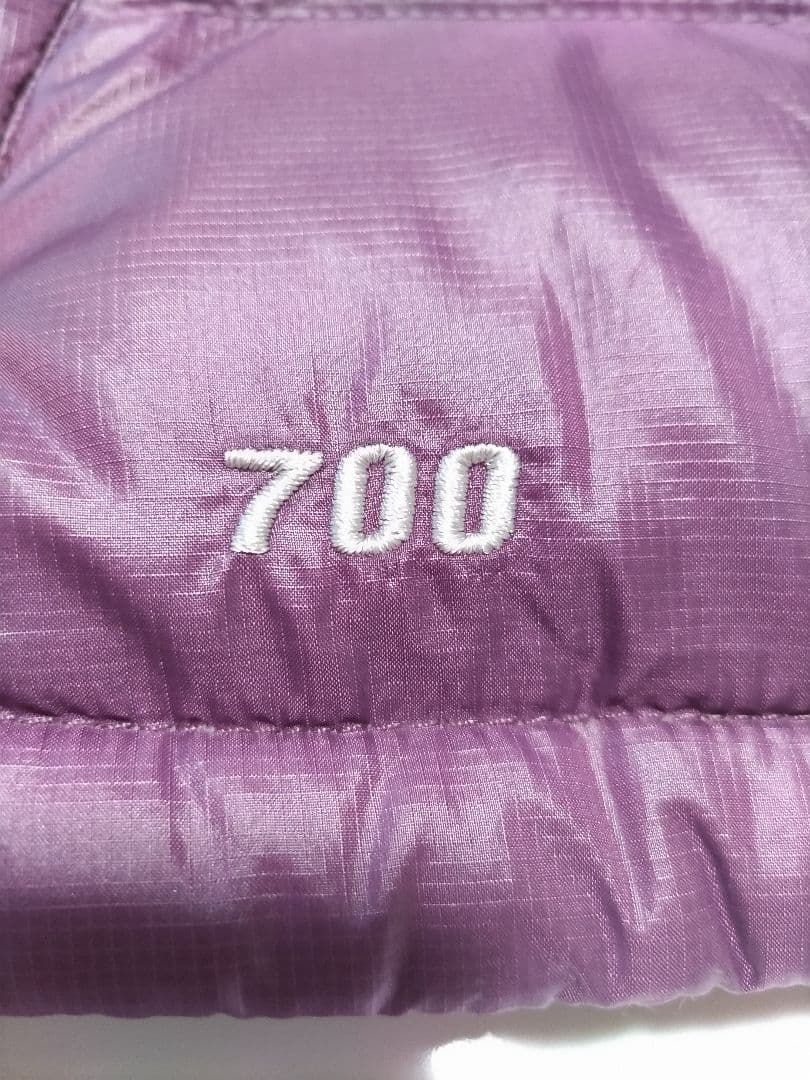 90Lノースフェイスダウンベスト700パープル紫