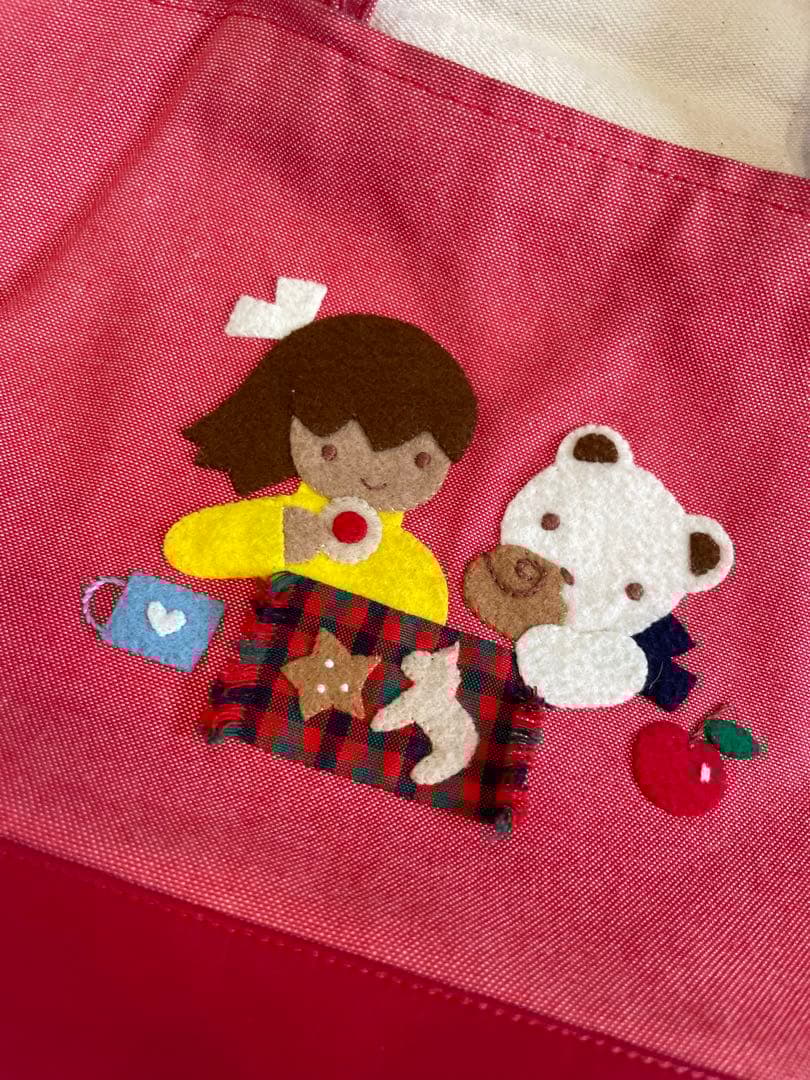 ファミリア　familiar マチ付きデニムバッグ&ケース入れSET売り