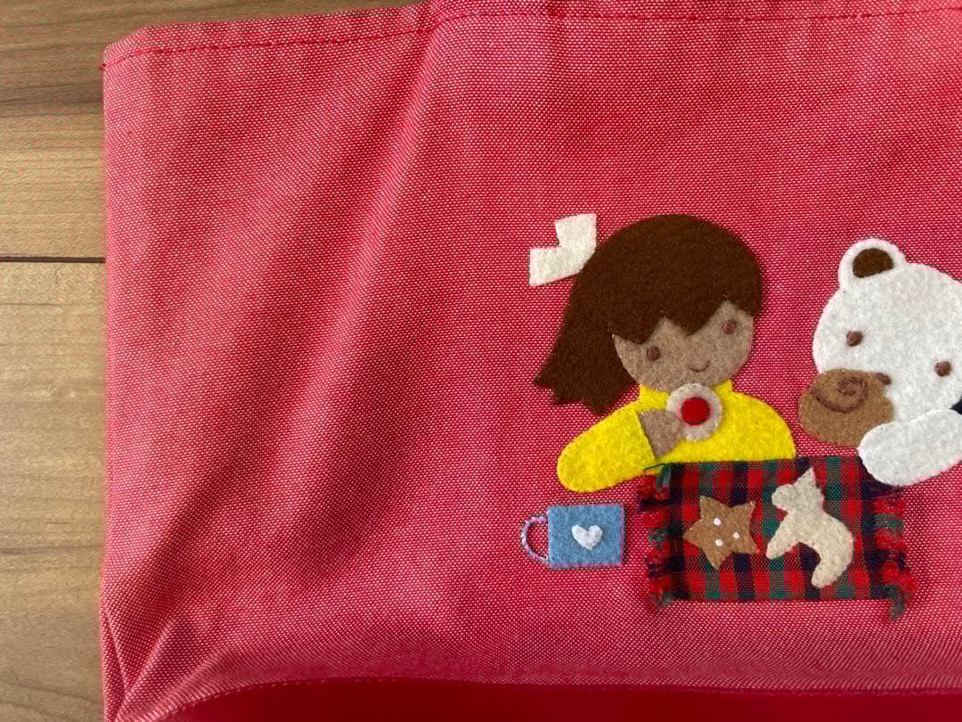 ファミリア　familiar マチ付きデニムバッグ&ケース入れSET売り