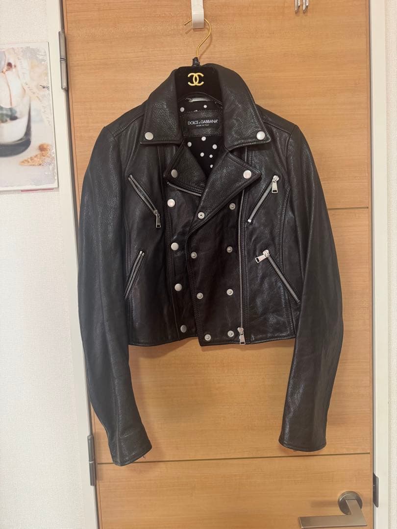 Dolce & Gabbana ダブルライダースジャケット 38 ゴートレザー