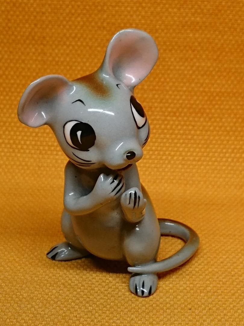 ネズミ　陶器　オブジェ　置物　インテリア　工芸品　美術品　A2713