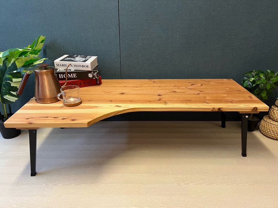 【在庫整理】 ローデスク 120cm 60cm 45cm スギ 折りたたみ脚