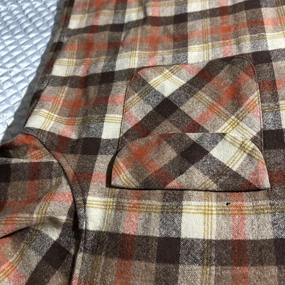 し*う様 70s USA製 ペンドルトン ウールチェックボードシャツ 開襟 vi