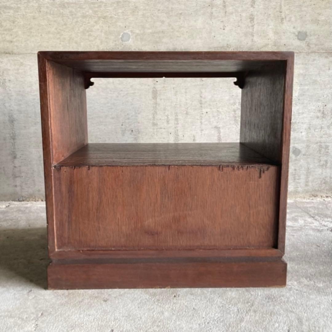 古い飾り棚 置物台 引き出し 収納 ラック チェスト キャビネット 木製 レトロ