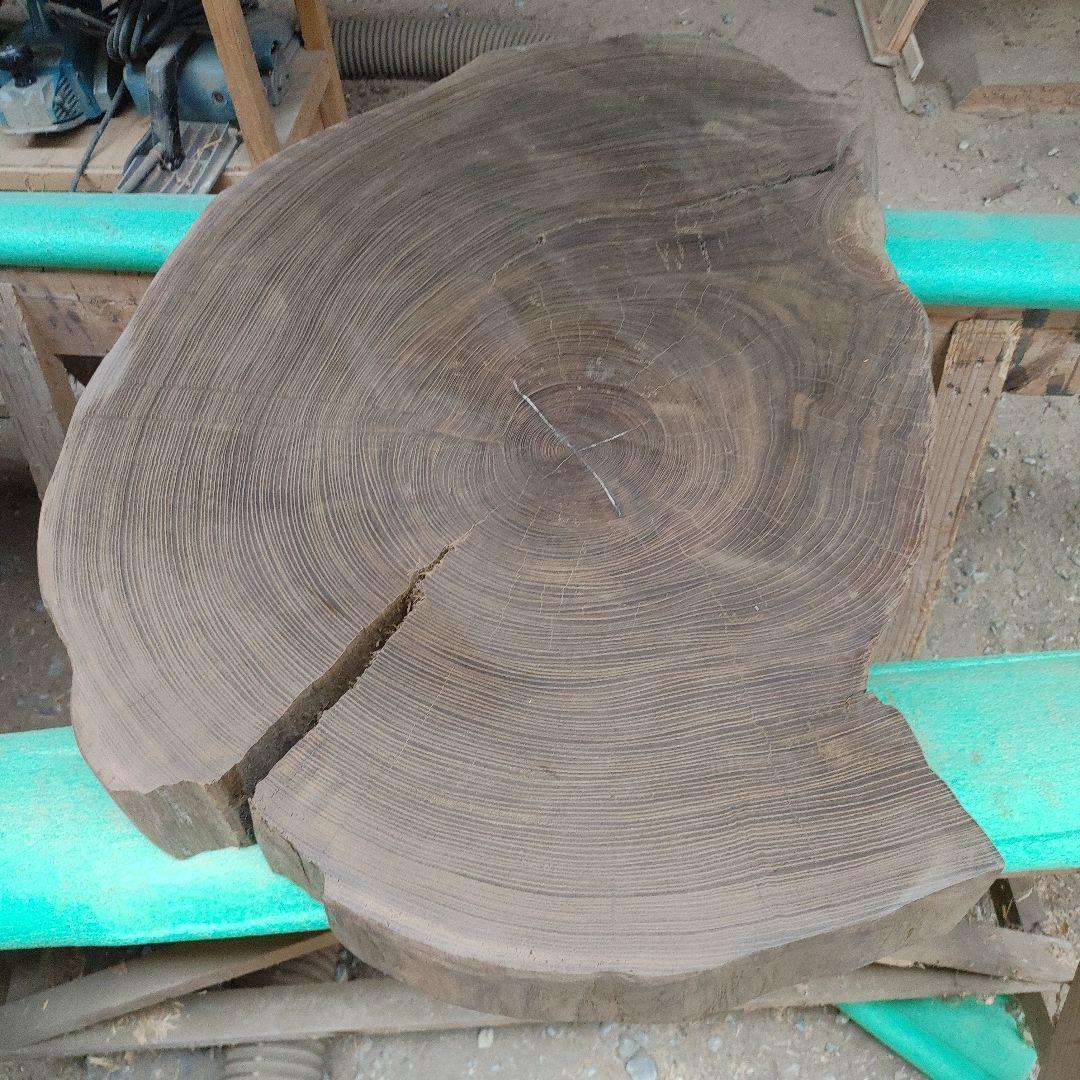 神代欅　ケヤキ　輪切　一枚板　花台　飾り台　銘木　無垢材/自然素材　番号87