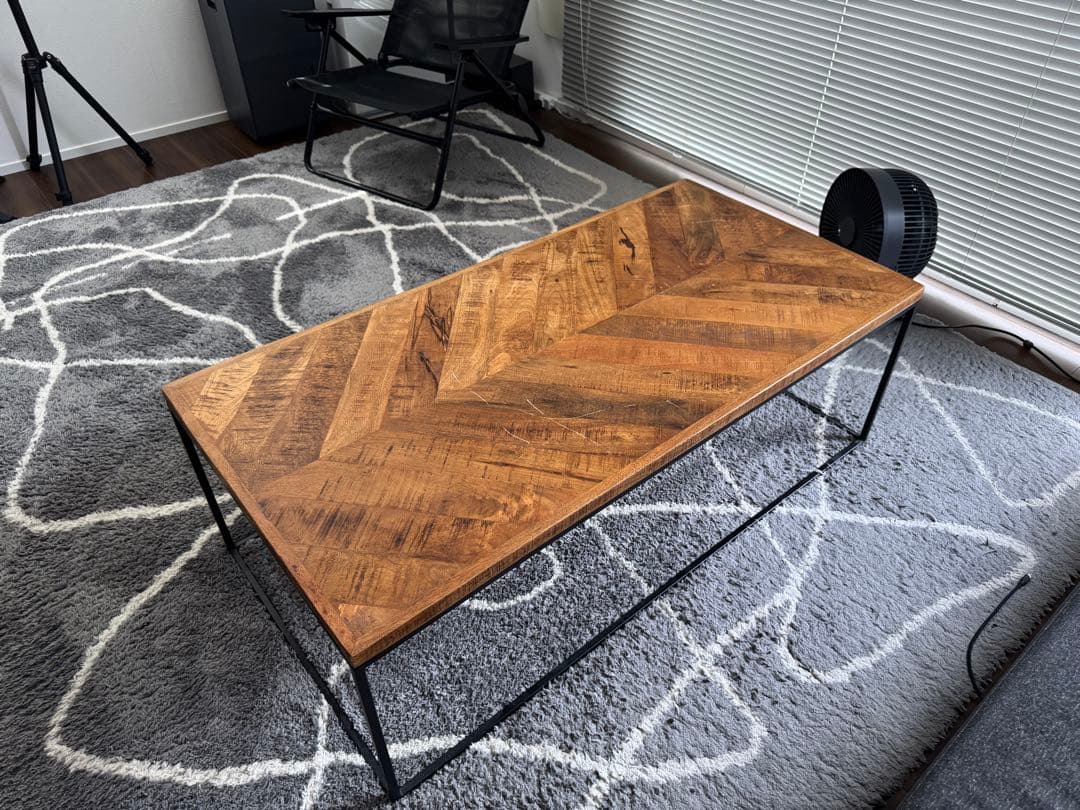 ヘリンボーン天板 ローテーブル カフェテーブル