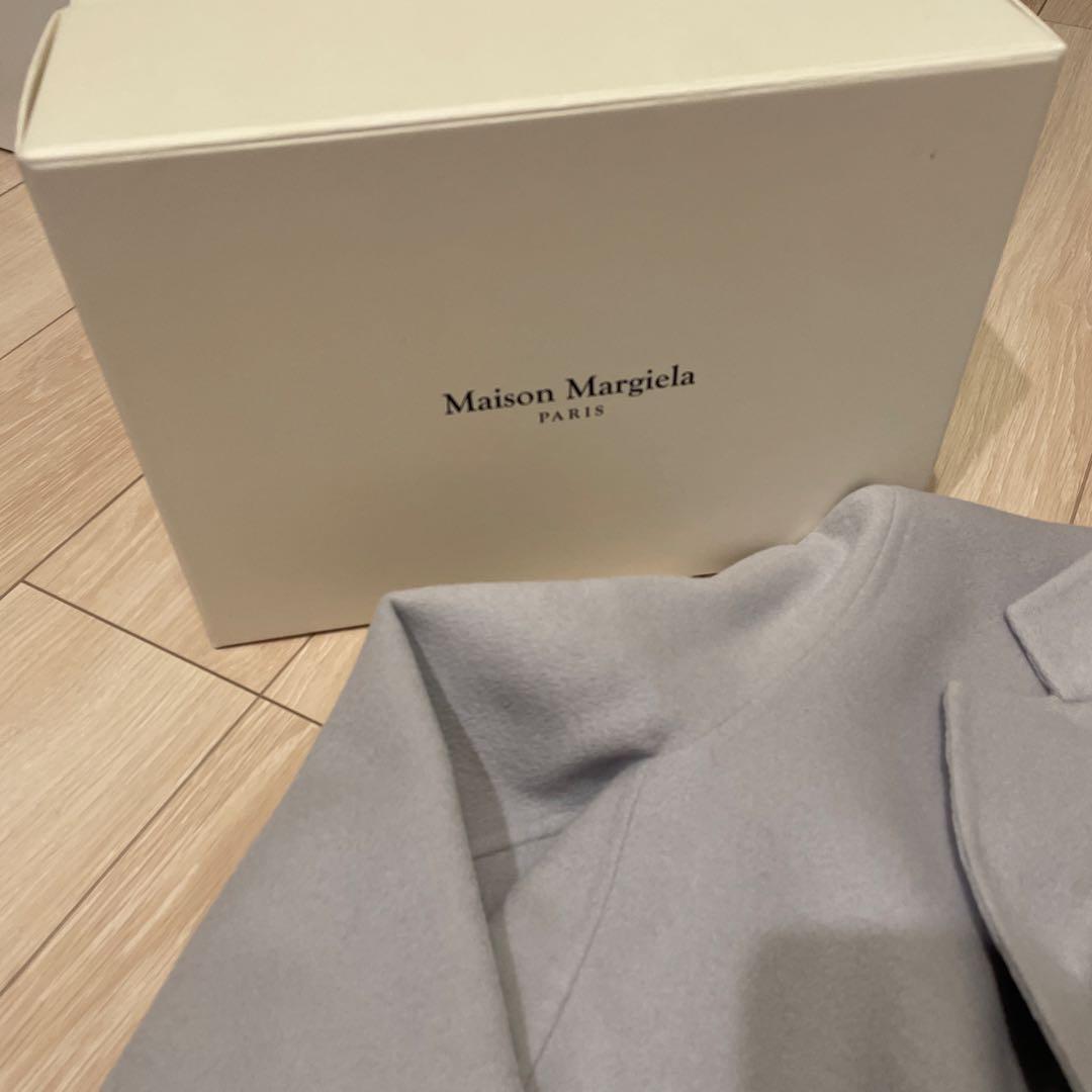 新品同様Maison Margiela アイスグレー アンゴラ混ロングコート