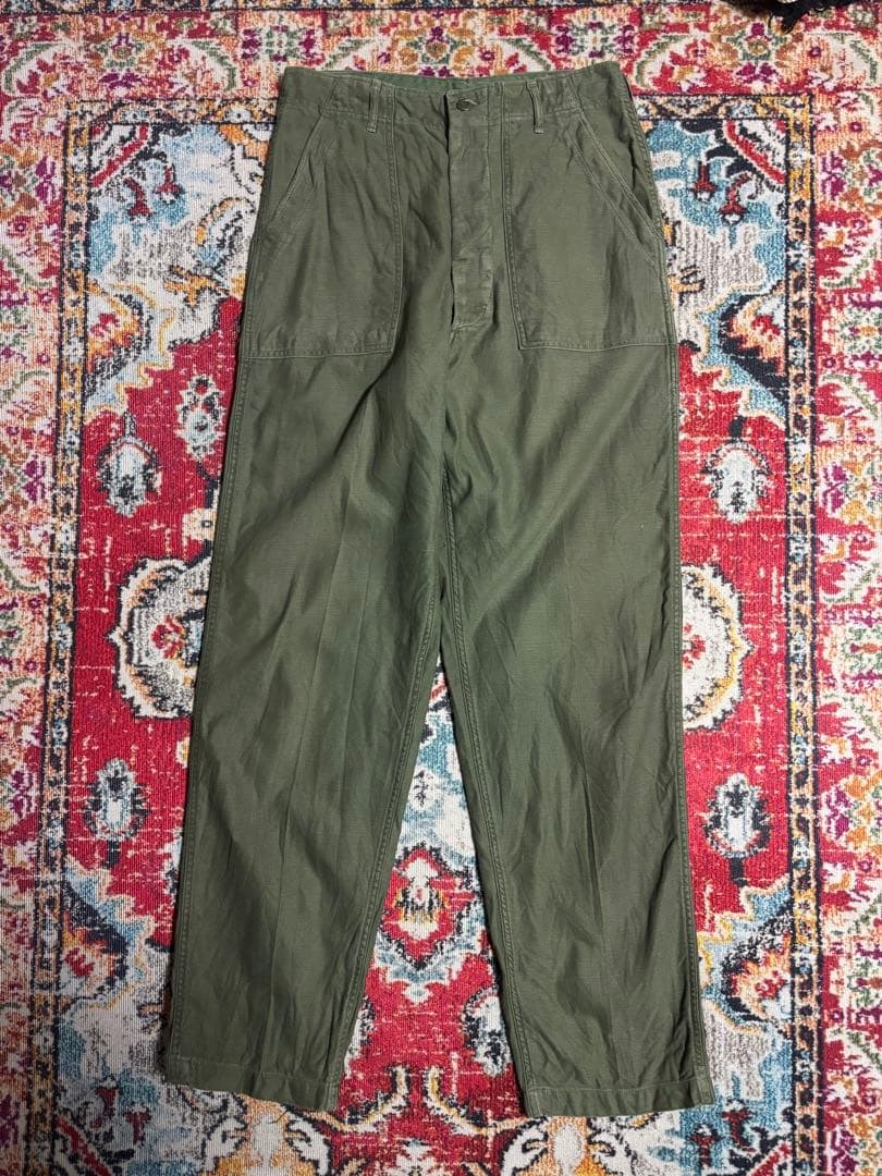 【70s】米軍実物ベイカーパンツ コットンサテンW34L35
