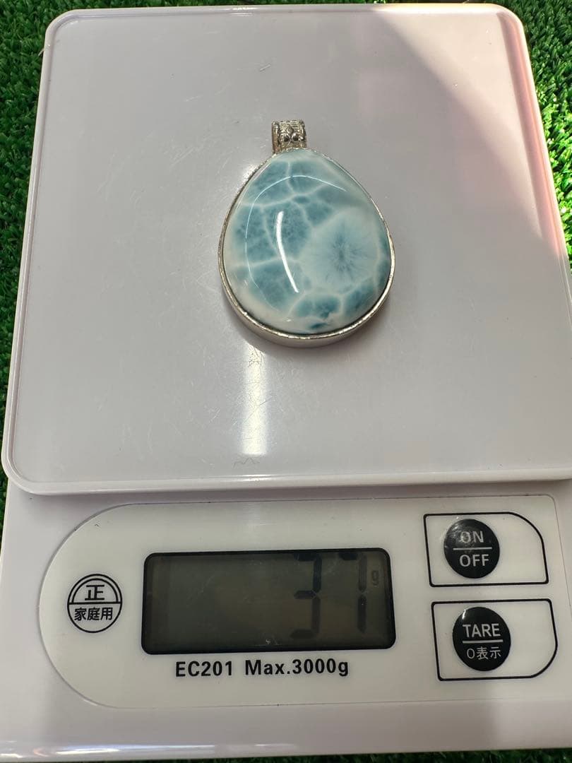 ラリマー涙型ペンダント