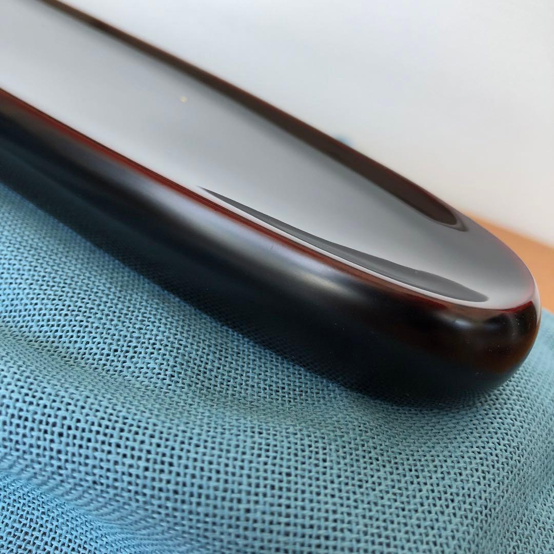 箱瀬淳一　長方ペン皿　40cm漆器　水野式　自動三輪車　蒔絵　飾り皿　輪島塗長皿