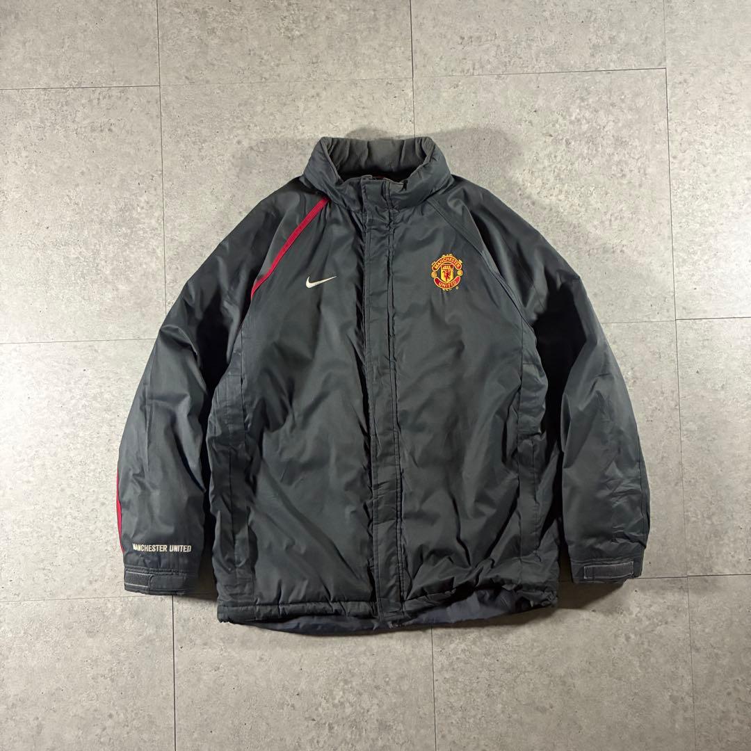 00sNIKE中綿ウォームアップジャケット刺繍ロゴマンチェスターユナイテッド