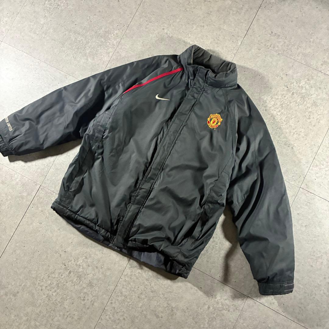 00sNIKE中綿ウォームアップジャケット刺繍ロゴマンチェスターユナイテッド