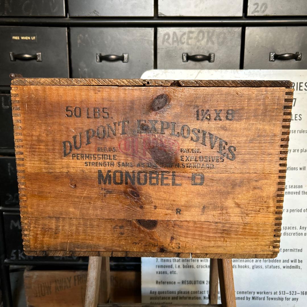 ヴィンテージ DuPont 爆薬用 木箱 EXTRA DYNAMITE 蚤の市