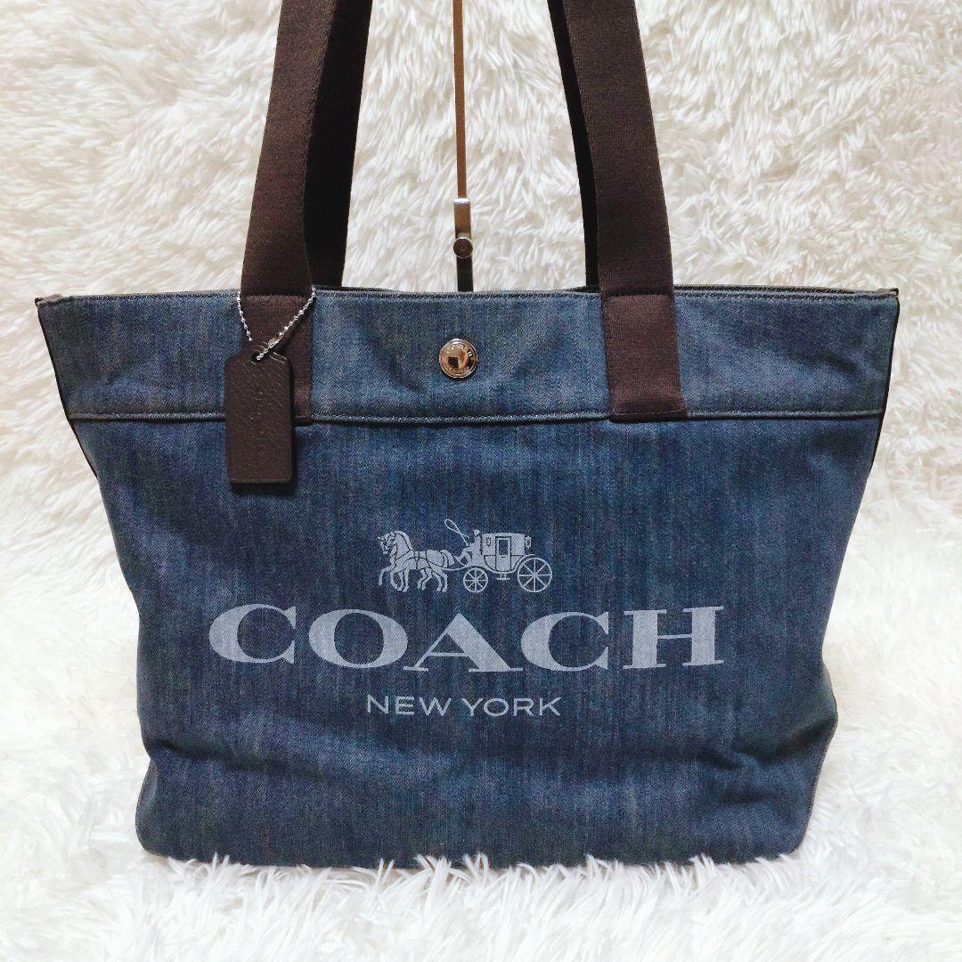 ✨️美品✨️ COACH コーチ デニム トートバッグ 肩掛け A4収納可