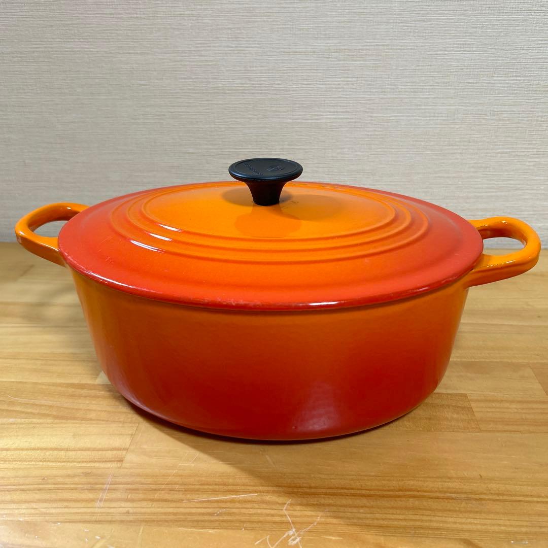 ルクルーゼ　ココット・オーバル　25cm オレンジ　両手鍋　鍋