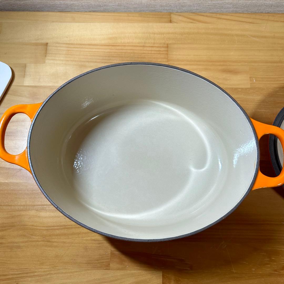 ルクルーゼ　ココット・オーバル　25cm オレンジ　両手鍋　鍋