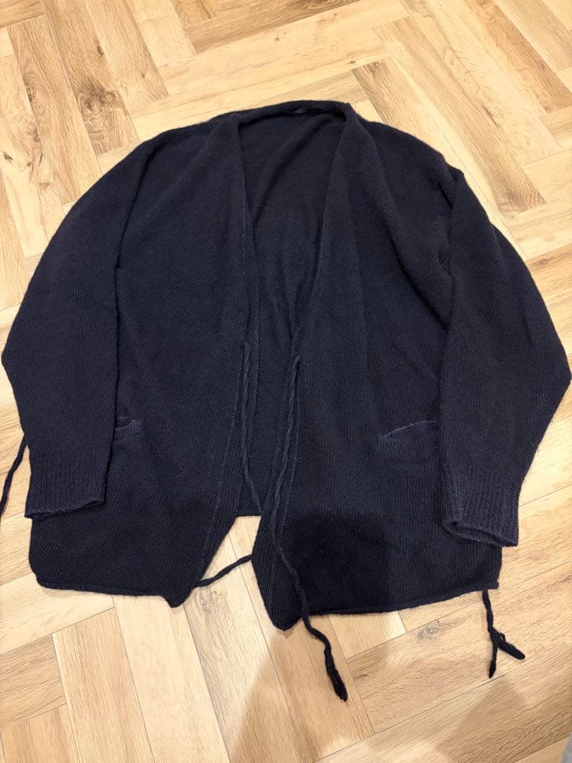 試着のみ　23AW COMOLIコモリ　製品染カシミヤカーディガン　ネイビー　3