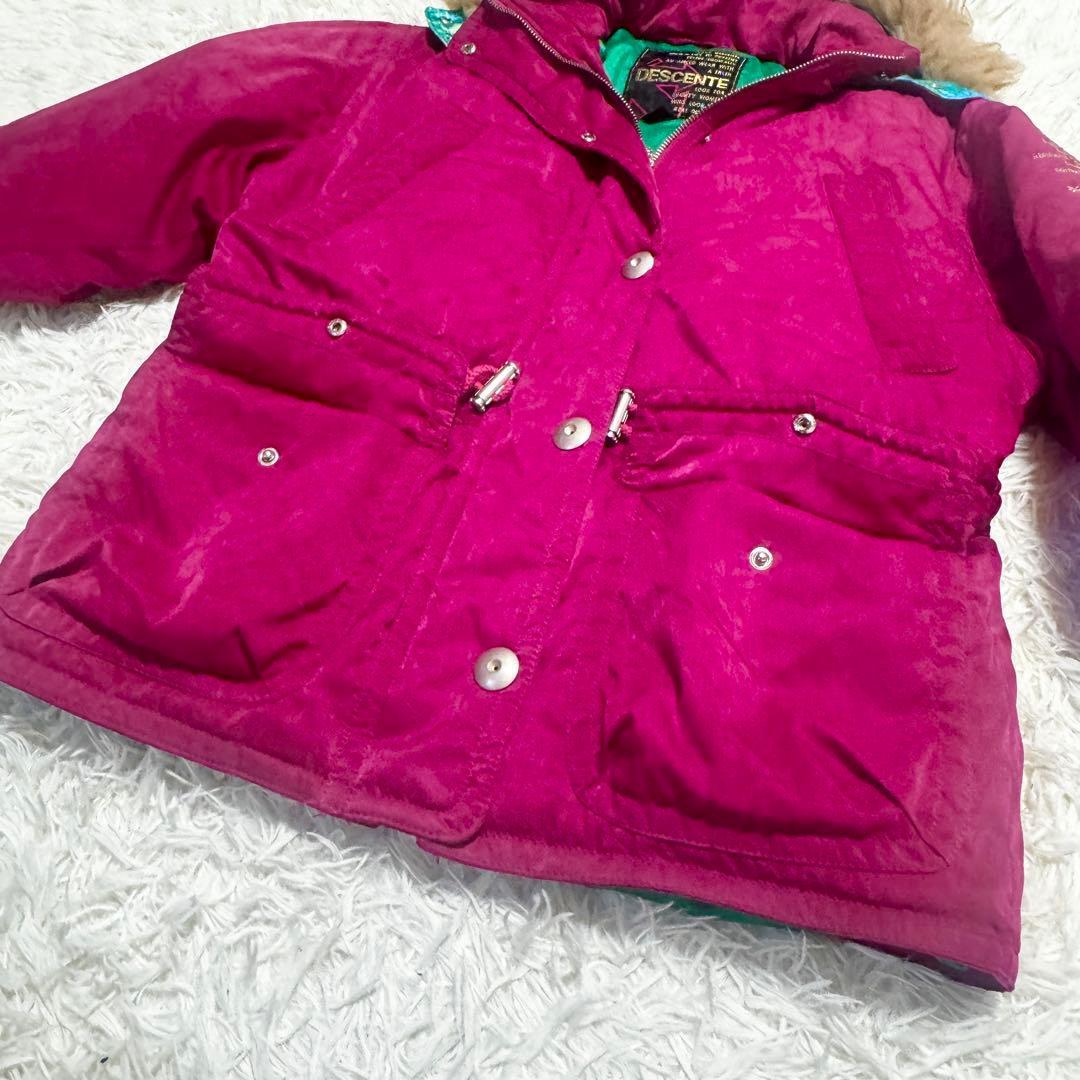 天然羽毛使用 デサント スキーウェア スノボウェア ワインレッド M