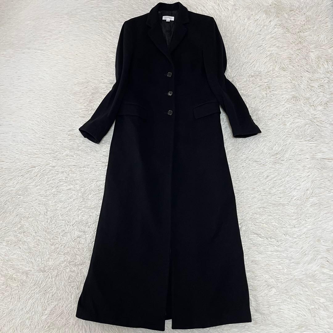 【美品】バーニーズニューヨーク　カシミヤ混　ウール　ロングチェスターコート