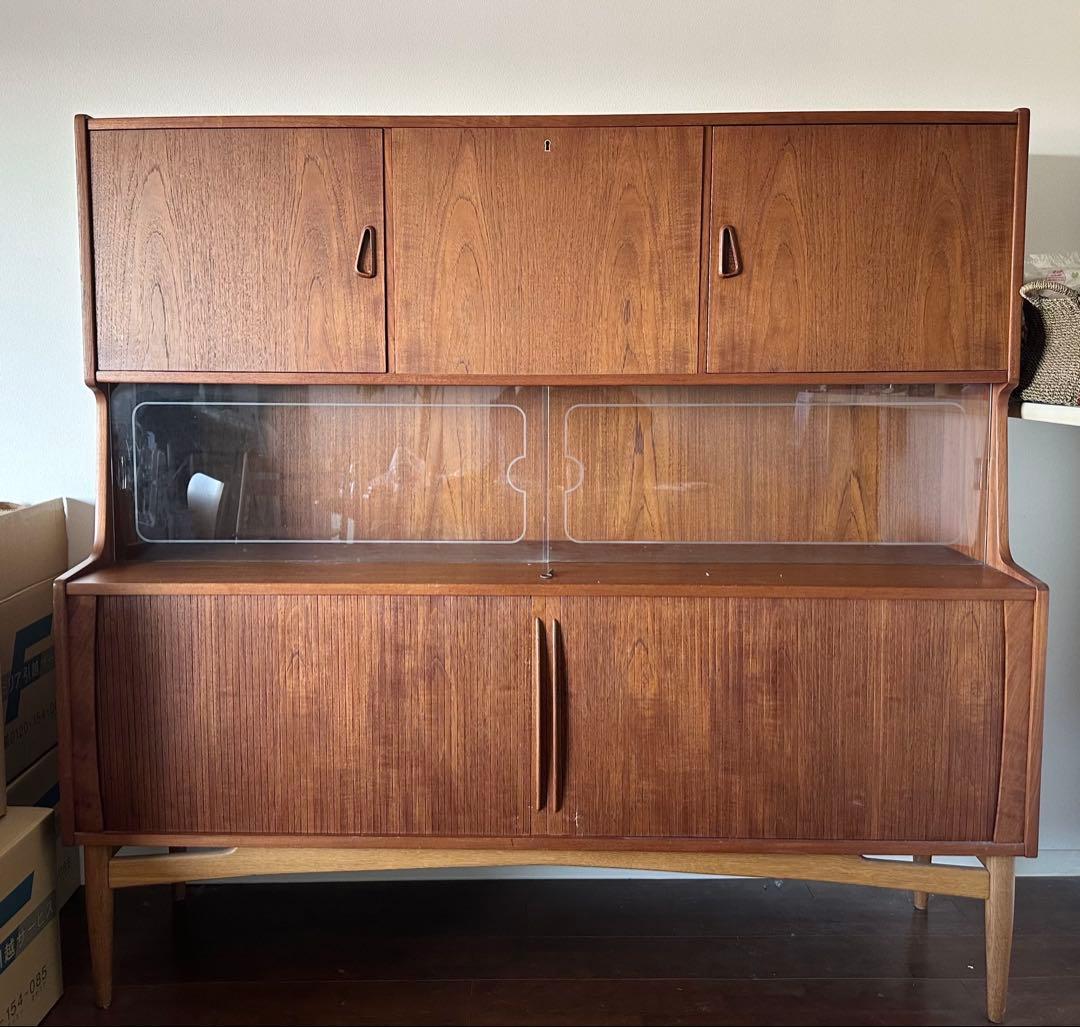 N*O様 北欧家具　デンマーク製　キャビネット　蛇腹　カップボード　食器棚　本棚