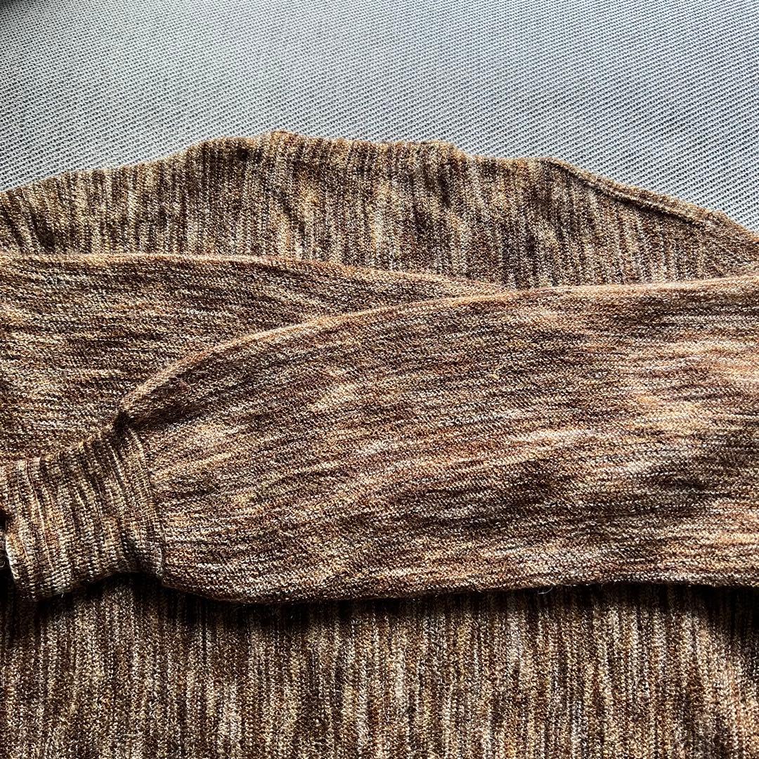 希少60's アルパカ　モヘアカーディガン　ブラウン　ミックスカラー　グランジ