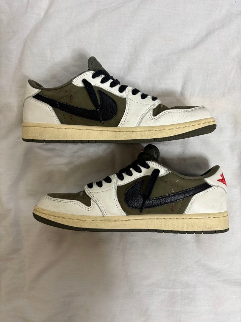 靴 Travis Air Jordan 1 Low Reverse Olive