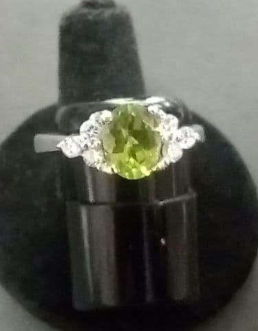 天然石ペリドット·リング