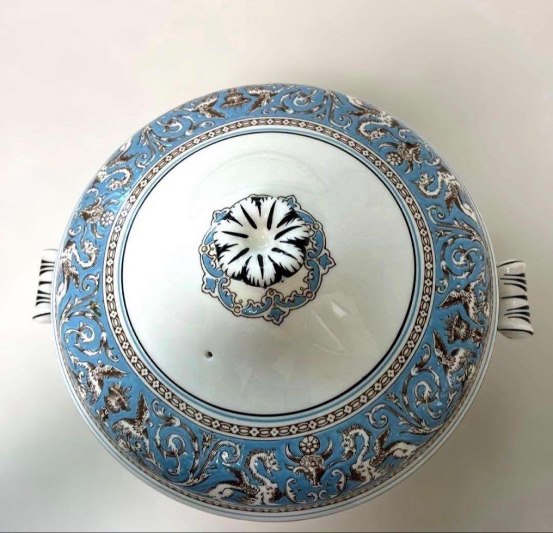 ウェッジウッド　フロレンティーンターコイズ　カバードベジタブル　スープチューリン