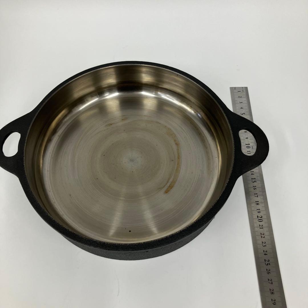 【希少 コレクター向け】山王堂謹製 久慈砂鉄 砂鉄鍋 天ぷら鍋 丸型 鋳鉄製