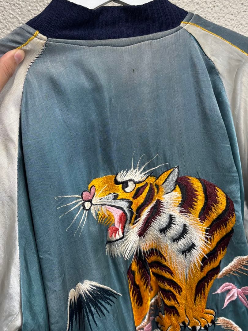 50s スカジャン スーベニアジャケット 虎 鷹 オリジナル レアカラー 中綿