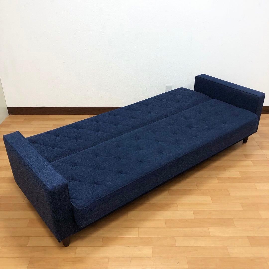 karimoku カリモク60 スリーピングソファ ソファベッド タープブルー
