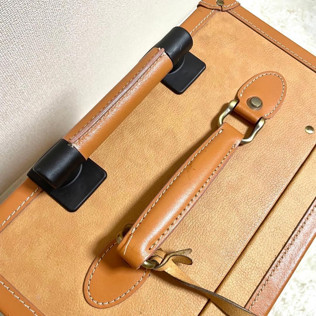 ディズニー Disney キャリーケース ミッキー ブラウン 総柄 レザー