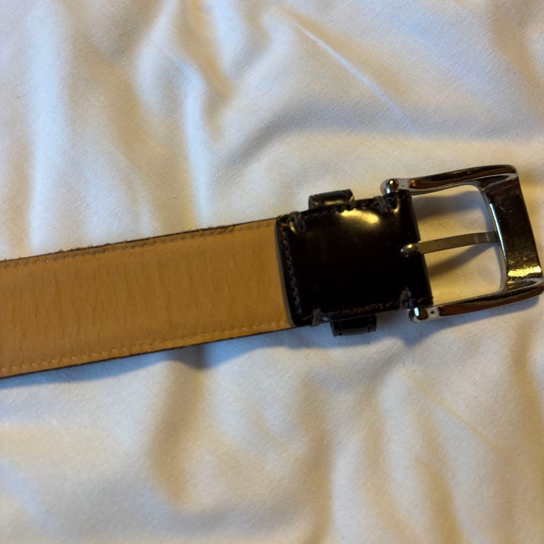 ポールスミス 希少 最高級シェルコードバン レザーベルト ダークブラウン 日本製