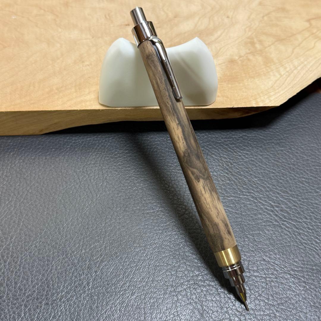 161黒柿　木製シャーペン　最強低重心　真鍮　無塗装