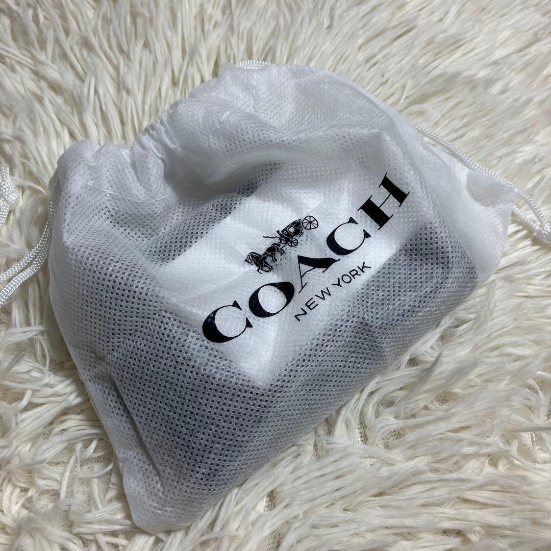 未使用品 COACH ケース シグネチャー チャコール リング付き