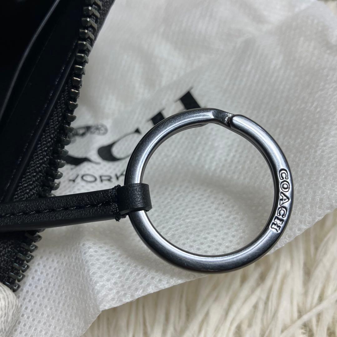 未使用品 COACH ケース シグネチャー チャコール リング付き