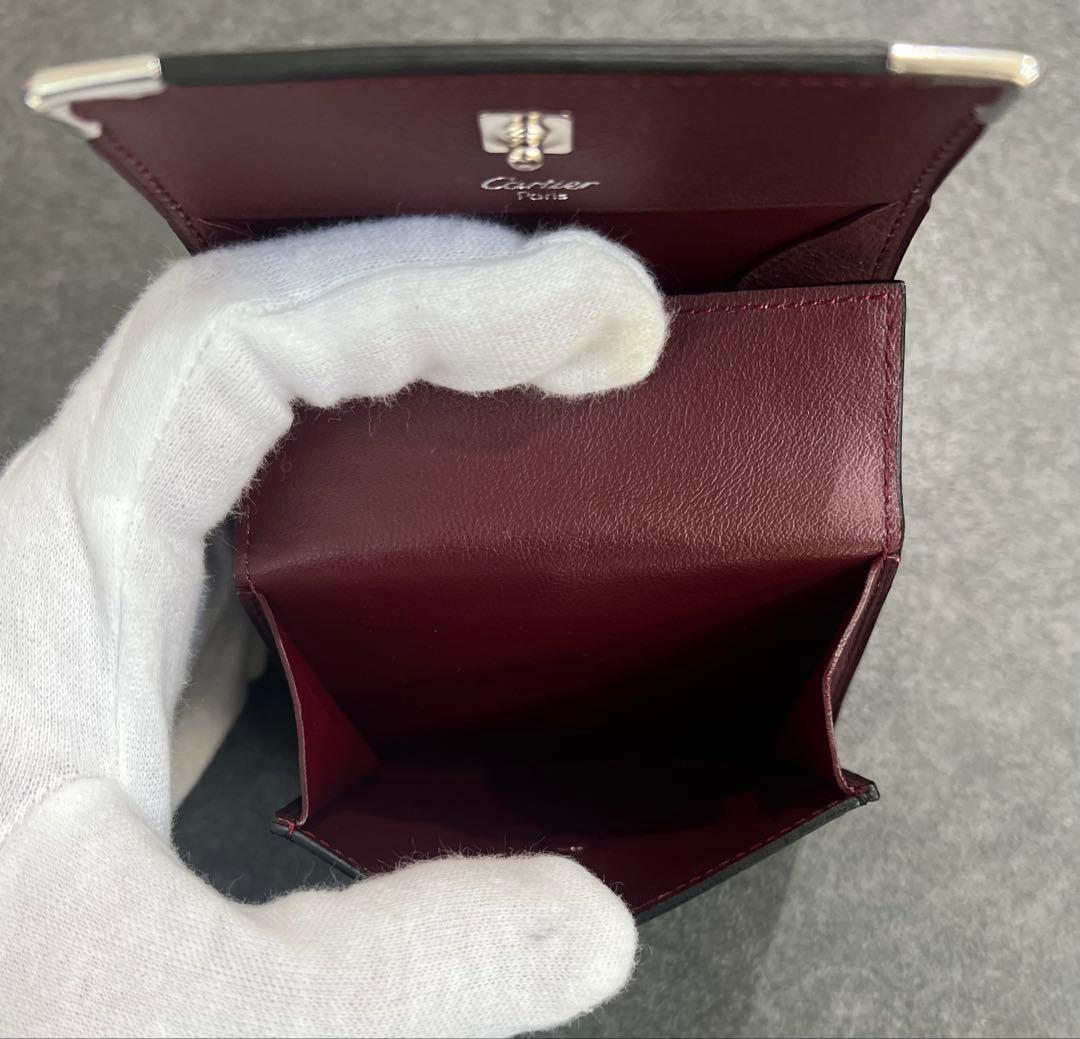 未使用 Cartier マスト ドゥ レザー ケース 小銭入れ 黒