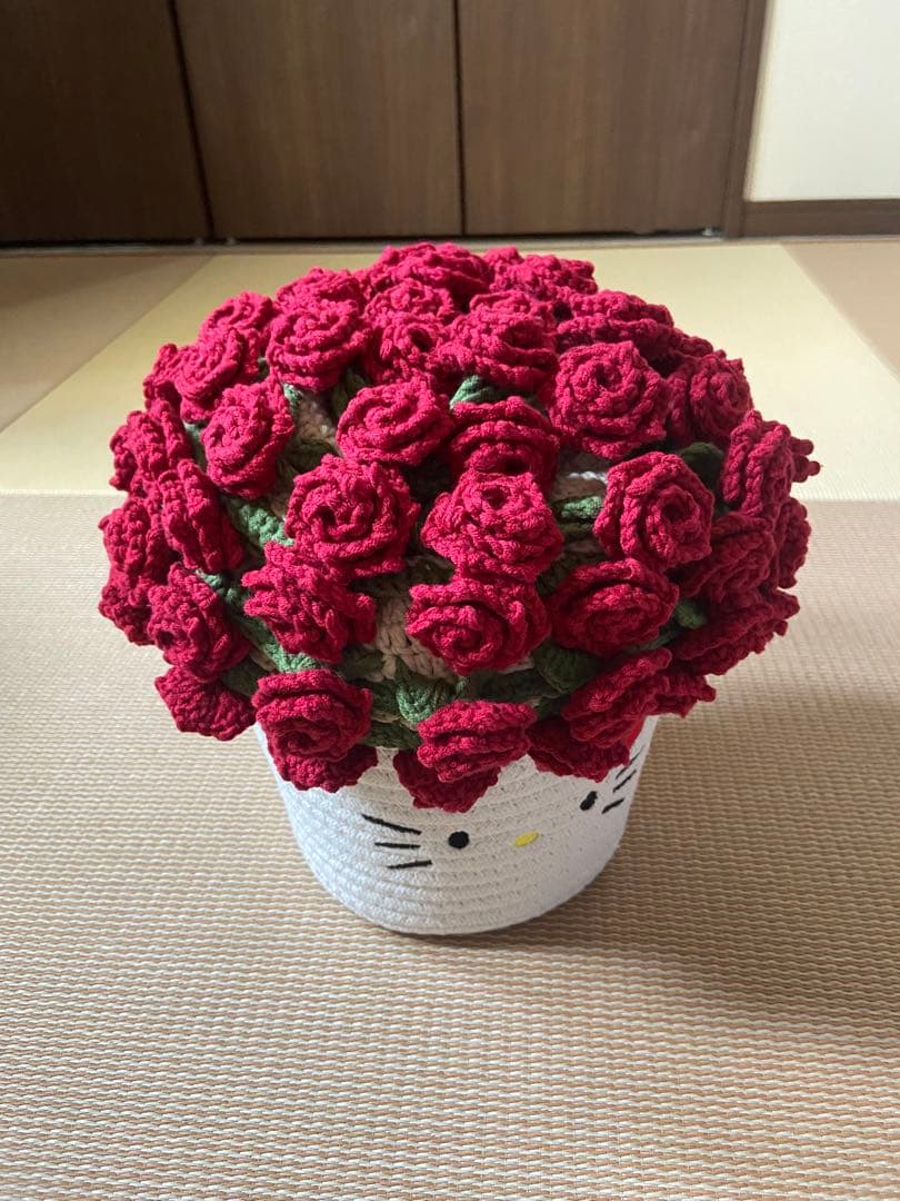 バラの花束ブランケット直径105cm，75本の大きなバラ，ストール